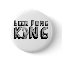 Vintage Beer Pong King buttons by Drinking_Shirts Vintage Beer Pong King buttons