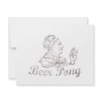 Vintage Beer Pong King invitations by Drinking_Shirts Vintage Beer Pong King invitations