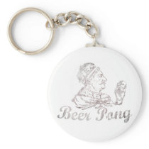 Vintage Beer Pong King Key Chains