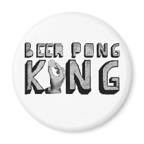 Vintage Beer Pong King magnets by Drinking_Shirts Vintage Beer Pong King magnets