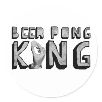 Vintage Beer Pong King stickers
