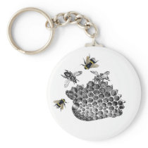 Vintage Bees Keychain
