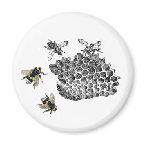 Vintage Bees Refrigerator Magnet
