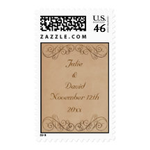 Vintage Beige Wedding Stamps