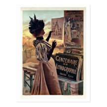vintage belle époque centennial of lithography post card