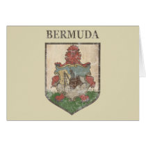 Vintage Bermuda Coat Of Arms Card