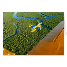 Vintage bi-plane greeting card