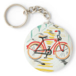 Vintage Bicycle Art Keychain