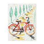Vintage Bicycle Art Post Card