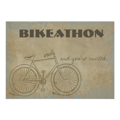 Vintage Bicycle Bikeathon Inivtation Announcement