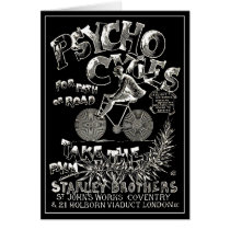 Vintage Bicycle Card: Psycho Cycles by VintageCabaret Vintage Bicycle Card: Psycho Cycles