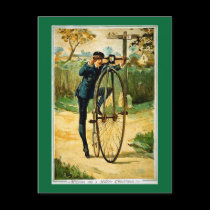 Vintage Bicycle Christmas Card postcards