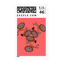 Vintage Bicycle Design 1950's Bike Stamps