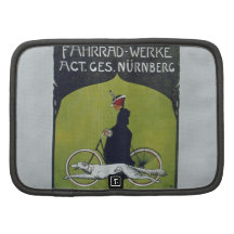 Vintage Bicycle Lady & Dog Folio Planner