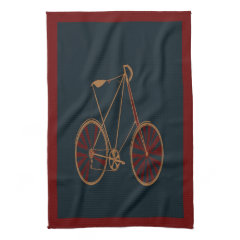 Vintage Bicycle Old School Blue Red Bike Towel