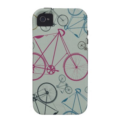 Vintage Bicycle Pattern Gifts for Cyclists iPhone 4 Cases