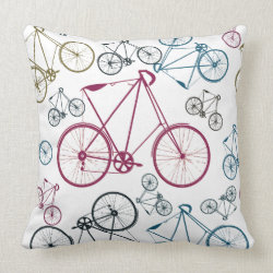 Vintage Bicycle Pattern Gifts for Cyclists Pillows