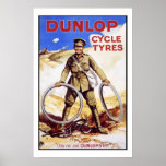 Vintage Bicycle Poster - Dunlop Cycle Tyres
