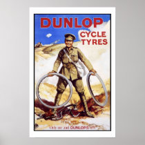 Vintage Bicycle Poster - Dunlop Cycle Tyres