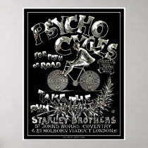 Vintage Bicycle Poster: Psycho Cycles