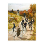 Vintage Bicycle Ride in the Country Postcard