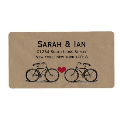 Vintage Bicycle Wedding Address Labels