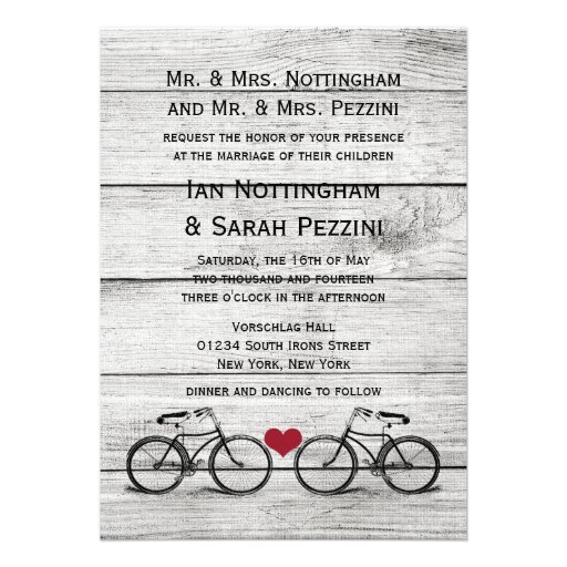 Vintage Bicycle Wedding Invitations