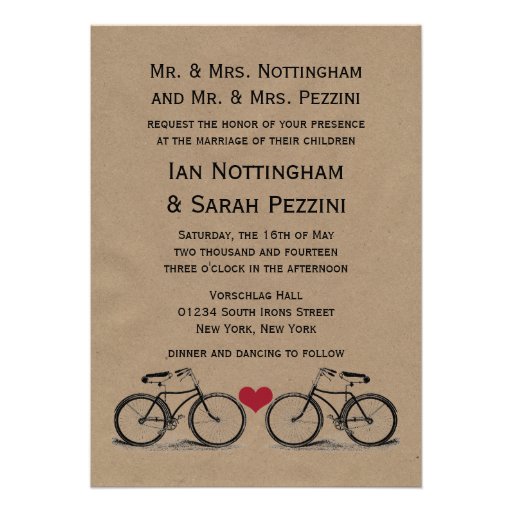 Vintage Bicycle Wedding Invitations