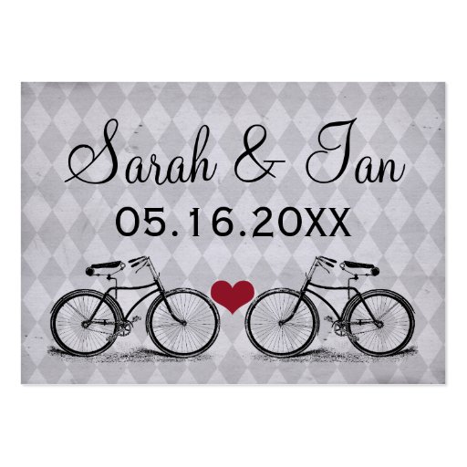 Vintage Bicycle Wedding Place Cards Business Card Templates (front side)