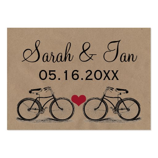 Vintage Bicycle Wedding Place Cards Business Card (front side)