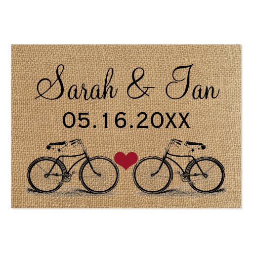 Vintage Bicycle Wedding Place Cards Business Card Template (front side)