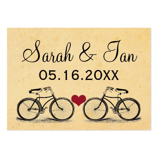 Vintage Bicycle Wedding Place Cards Business Cards (front side)