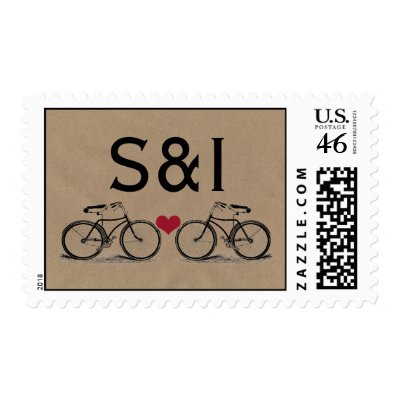 Vintage Bicycle Wedding Postage
