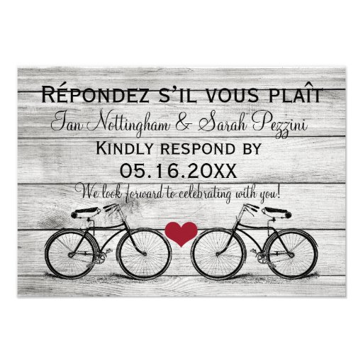 Vintage Bicycle Wedding RSVP Cards