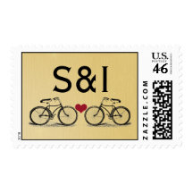 Vintage Bicycle Wedding Stamps