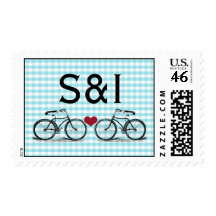 Vintage Bicycle Wedding Stamps