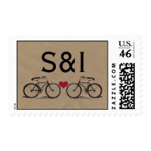 Vintage Bicycle Wedding Stamps