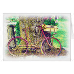 Vintage Bicycle with Flower Basket Card