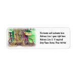 Vintage Bicycle with Flower Basket Custom Return Address Label
