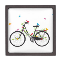 Vintage bicycle with flowers and birds premium gift boxes