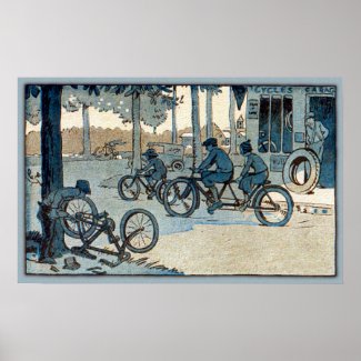 Vintage Bicycling Print