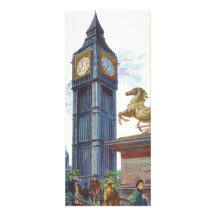 Vintage Big Ben Clock Tower Horse Statue, London Custom Invites
