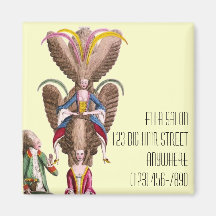 Vintage Big Hair c1770 Magnets