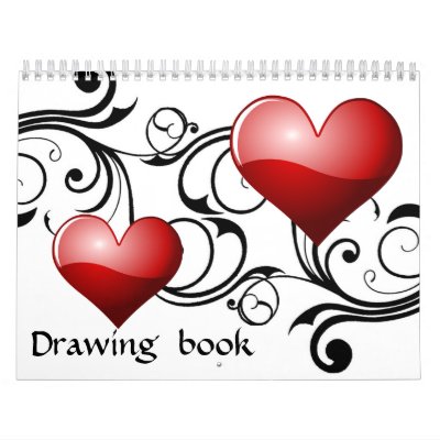 Vintage Big heart Drawing book Customized Calendars by myhome71