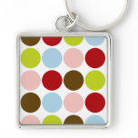 Vintage Big Mod Dots Premium Keychain