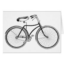  Fashioned Bicycle on Vintage Bike Old Fashioned Bicycle Cycling Greeting Cards