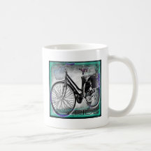Vintage Bike Ride Teal Coffee Mug