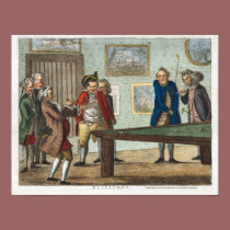 Vintage Billards Print Early Caricatures Poster