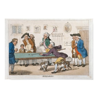 Vintage Billards Print Early Caricatures Poster by Tradeview