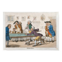 Vintage Billards Print Early Caricatures Poster